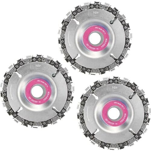 3Pcs Grinder Wood Carving Disc Grinder Chain Disc 4-Inch 22 Teeth Circular Saw Blade Cutting Tools for Grinder