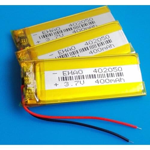 3pcs 400mAh 3.7V rechargeable battery lipo polymer lithium batteries 402050 for MP3 GPS DVD bluetooth recorder e-book camera