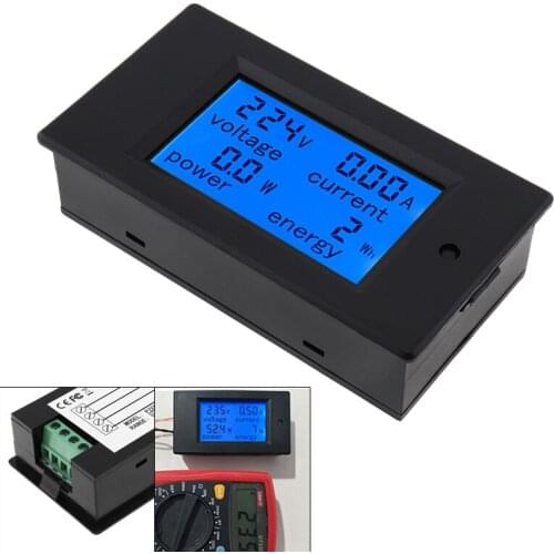AC 80-260V Single Digital LCD Ammeter Voltmeter Indicator 20A 4 IN 1 Electric Volt Amp Power Meter Power Kwh For Home Electronic
