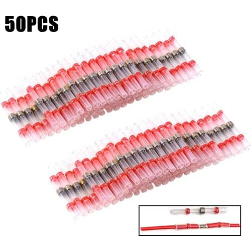 50/20/10PCS Electrical Wire Soldered TerminalsHeat Shrink Soldering Sleeve Terminals Insulated Waterproof Butt Connectors Kit