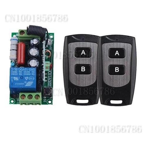 AC220V 1CH 10A Wireless Remote Control Light Switch Relay Output with 2pcs Waterproof Transmitter Free Shipping