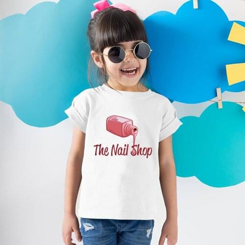 Children T-shirt Nail polish Printing Tops Boys And Girls Clothing Summer Cartoon T Shirt Kawaii Short Sleeve Tees,YKP114