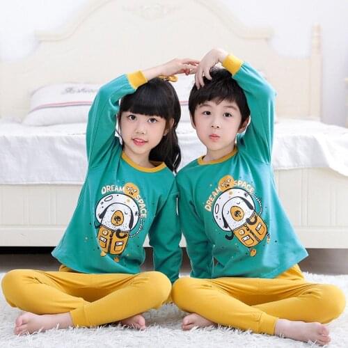 Childrens Cartoon Pajamas Set Kids Long-sleeved Sleepwear Baby Girls Clothes 2-13Y Pijama Infantil Winter Homwear Pyjamas Kids