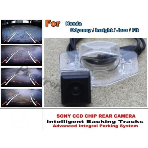 For Honda Odyssey / Insight / Jazz Trajectory Intelligent Tracks HD CCD Night Vision Car Rear View Camera Parking Assistance