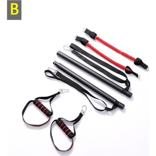 Pilates Exercise Stick Fitness Resistance Bands Rope Puller Home Yoga Gym Toning Pilates Bar for Body Muscle Workout Abdominal