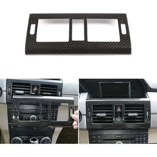 Carbon Texture Car Interior Center Air Conditioning Vent Outlet Cover Frame Trim For Mercedes Benz GLK X204 2008-2012