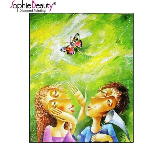 Sophie Beauty Cross Stitch Full Diy Diamond Painting Embroidery Cartoon Couple Rhinestone Mosaic Handicrafts Home Decorations