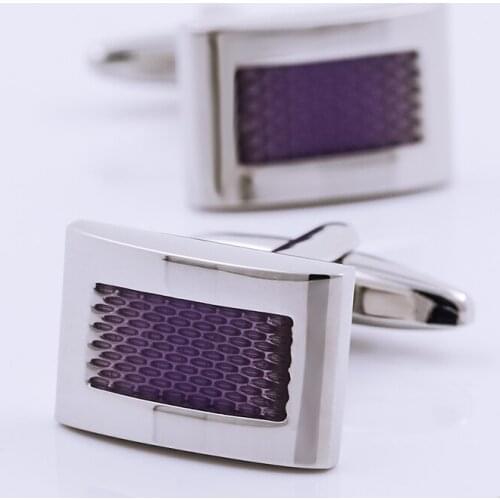 KFLK jewelry for mens brand of high quality shirts cufflinks purple cufflinks fashion wedding gift button guests