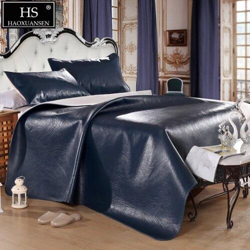 9KG Pure Cowhide Mat 3PCS Full Grain Leather Mat Air Conditioner Mat Bedroom Decoration Leather Carpet Mattress King Queen Size