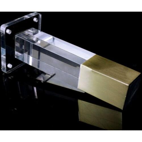 Square Transparent Acrylic Furniture Leg with gold cover Cabinet Dresser Wardrobe Foot Sofa Holder Modern Furniture Legs
