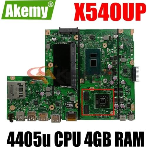 X540UP notebook mainboard with 4405u CPU 4GB RAM PM For Asus X540U X540UP F540U R540U A540U laptop motherboard tested full 100