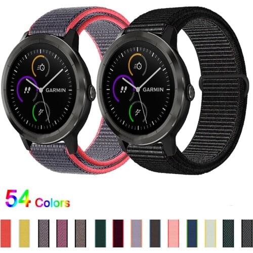 Nylon Loop Strap For Garmin Vivoactive 3/Venu SQ Forerunner 245/645 Vivomove HR GarminMove Luxe/Style Band Vivoactive 4 bracelet