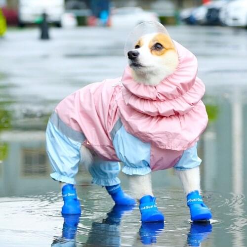 Spring Summer New Dog Raincoat Puppy Clothes Teddy French Bulldog Corgi All-inclusive Medium-sized Dogs Small Dog Thin Rain Coat