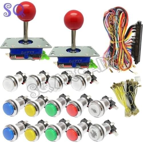 New Arcade Pandora box jamma cabinet kit LED push button zippy Joystick for arcade game console MAME micro switch 4.8mm cable