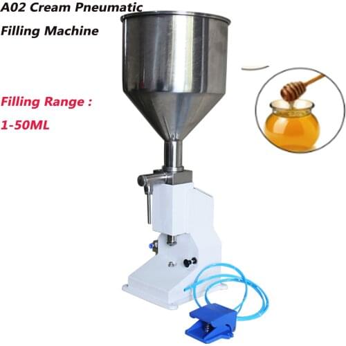 A02 Pneumatic oils filling machine tomato paste sauce bottling filler commdity cream packaging equipemnt tools food grade 50ml