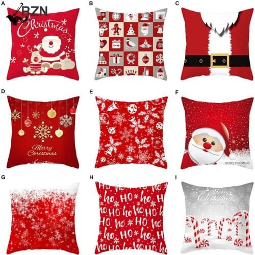 Christmas Santa Claus Cushion Cover Decorative Pillowcase for Sofa Seat Pillow Case Sofa Cushion Cover 2020 New Year Home Decor