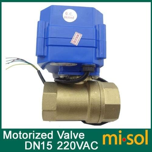 1pcs motorized ball Ventil valve,220v,2 way,DN15,electrical valve, motorized valve