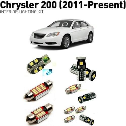 Led interior lights For Chrysler 200 2011+ 7pc Led Lights For Cars lighting kit automotive bulbs Canbus