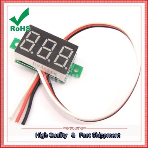 Three-wire voltmeter 0.36-inch DC 0V-30V DC voltmeter Motorcycle voltmeter digital display
