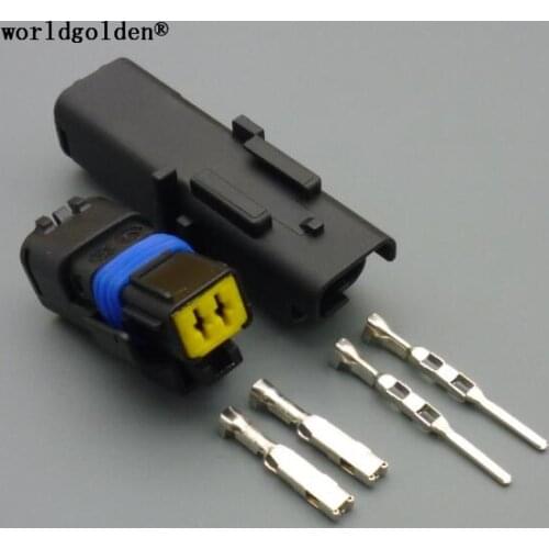 Worldgolden 2 pin male female waterproof Temperature Sensor headlight FO light connector 211PC022S0049 211PC02280081