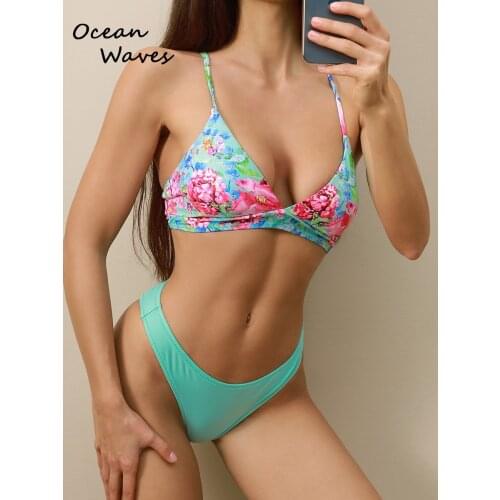2021Swimwear Women Swimsuit Sexy Bikini New Push Up Bikinis Set Two Pieces Bathing Suit Print Floral Beachwear Brazilian Biquini