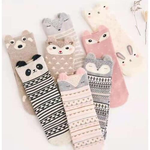 1 Pair Women Socks Cartoon Animal Cotton Stockings Cute Ankle Socks Animal Boat Slipper Ear Girl Harajuku Breathable Female Sock