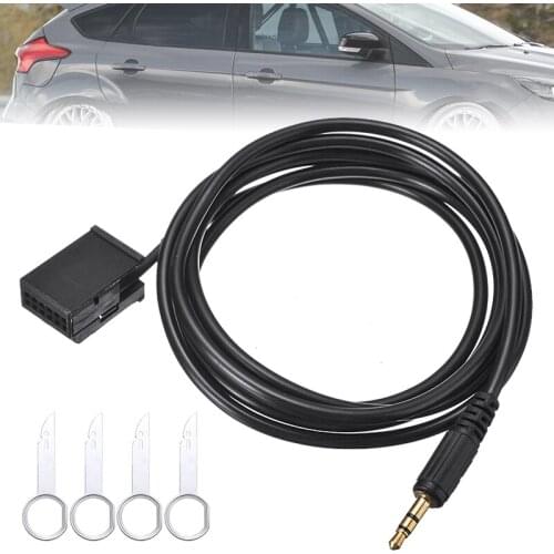 1pcs Male 3.5mm Audio Jack Plug MP3 Input Adapter Cable 145cm with Removal Keys Fit For Ford Focus 6000CD