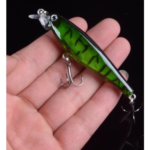 1Pcs 8cm 7.5g Fishing Lure Minnow Hard Bait with 2 Fishing Hooks Fishing Tackle Lure 3D Eyes Crankbait Carp Fishing