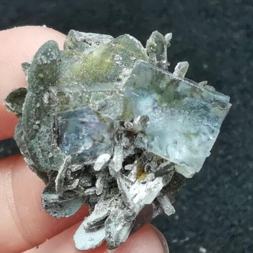 7.7gNatural transparent Fluorite Crystal mica mineral stone home decoration healing ring vein geology teaching QUARTZ GEM