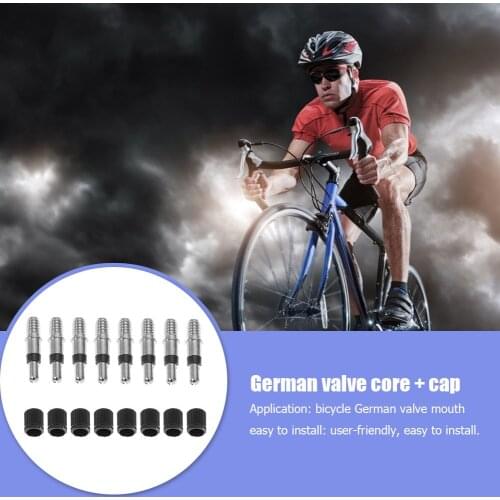 8pcs English Dunlop Woods Valve Cores Enduring Bicycle Durable Parts Components with Caps Bicycle Replacement Parts