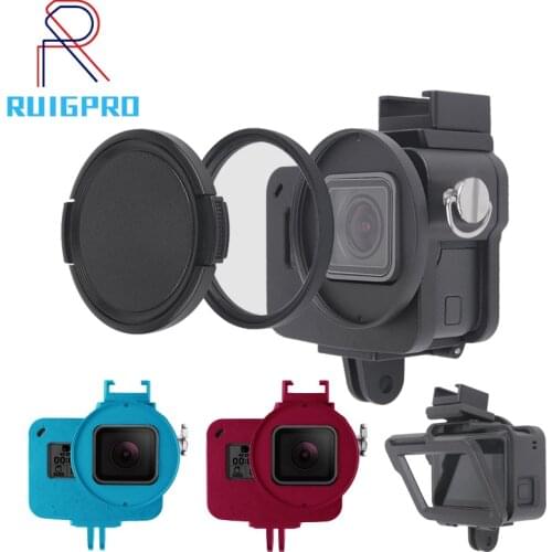 Aluminum Hero 5 6 7 case Alloy cage Protective Housing Case Cover Metal frame UV filter for GoPro Go Pro hero Camera Accessories
