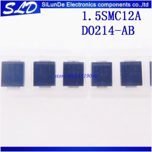 Free Shipping 100pcs/lot 1.5SMC12A 12A DO214-AB new and Original IN STOCK