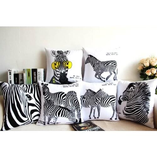 Free shipping black and white zebra Home Furnishing creative gift sofa cushioncar pillow cover soft fitted waist pillow