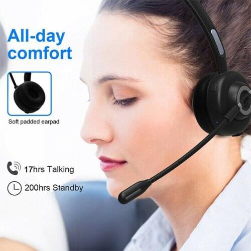 Long Standby Bluetooth Headset with Microphone for Driver Call Centre Handsfree