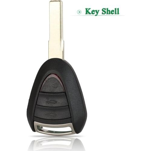 Bilchave 10pcs 3 Buttons Remote Car Key Shell Cover For Porsche 911 997 Boxster 987 Cayman Key Case Replacement With Uncut Blade