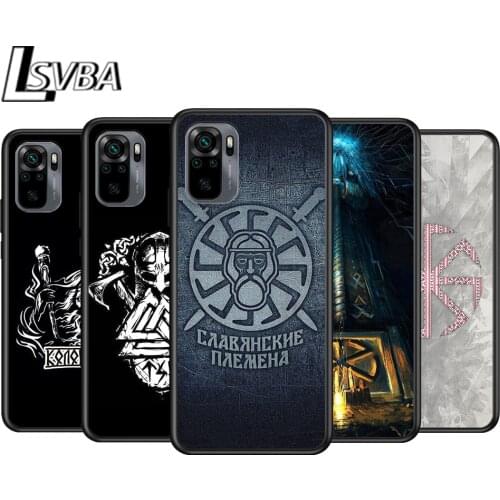 Slavic Viking symbol Kolovrat for Xiaomi Redmi Note 10 10S 9 9T 9S 9Pro Max 8T 8Pro 8 7 6 5 Pro 5A 4X 4 Soft Black Phone Case