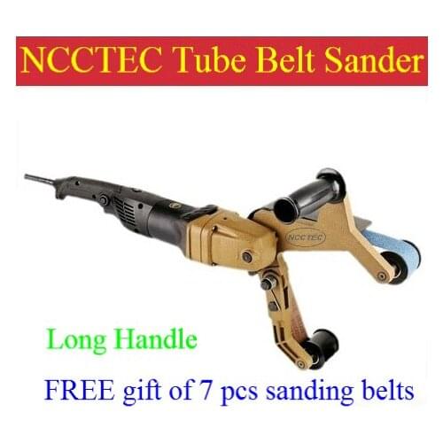 [Long handle] Electronic tube Belt Sander polisher grinder for burnishing, finishing steel, stainless steel, non-ferrous pipe