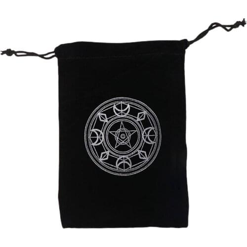 Tarot Card Storage Bag Board Game Jewelry Drawstring Bag Witch Divination Tarot Card Storage Bag Jewelry Flannel Bag Household