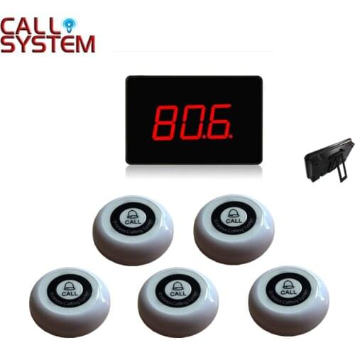 Hot sale Catering equipmemt 1 desktop display with 5 transmitters Guest table paging system
