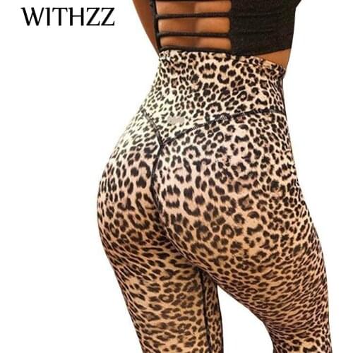 WITHZZ Animal Leopard High Waist Quick-drying Radiating Leggings Women Leggins Legins Jeggings Tayt Athleisure Sportleggings