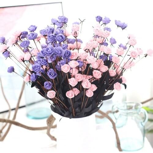 Hot Sale 1 Bouquet 15 Heads Fake Flower Rose Head Artificial flower Simulation Rose Fake Silk Flower DIY Home Wedding Decoration