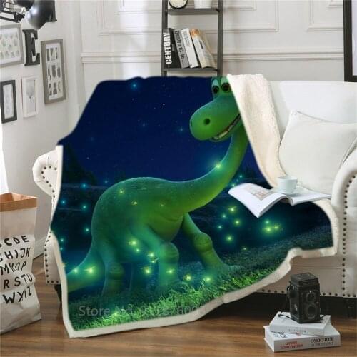 Cartoon Dinosaur Blankets Throw Nap Blankets Bedding Sheet Sofa Cover 150x200cm For Couch Travel Home on Car Crib Plane Cobertor