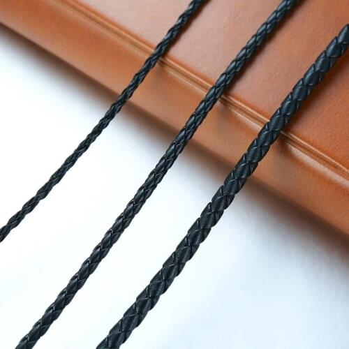Mens Leather Rope Choker Necklace Black Male Colar 20inches