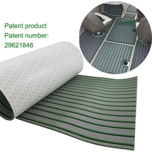 Marine Boat Yacht RV Caravan EVA Teak Decking Light Grey With Green and Black Stripe 35 inchX94 inchX5/16 inch 900mm*2400mm*8mm