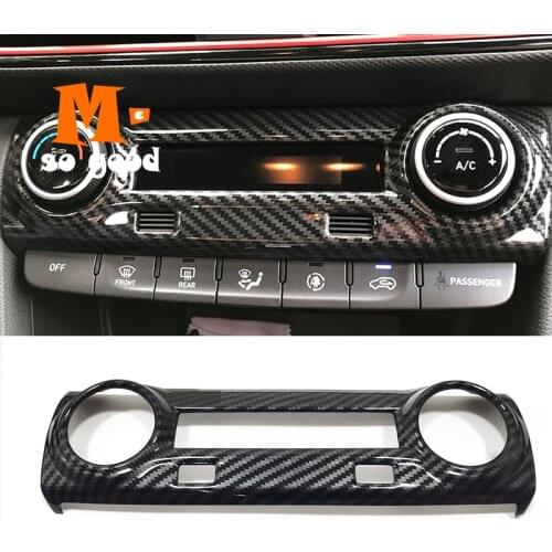 2017 18 19 2020 Car Air Conditioner Switch Panel AC Vent Cover Trim Accessories ABS Matte Carbon Fibre for Hyundai Kona Encino