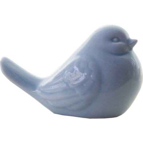 Cute Birds Shaped Animals Figurines Sculpture For Home Decoration Gifts Blue