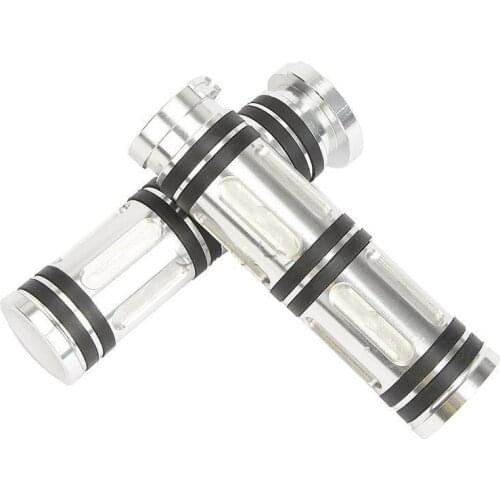 Silver 1" 25mm Edge Cut HandleBar Hand Grip For Dyna Electra Glide Fatboy Softail Sportster 1200 Sportster 883