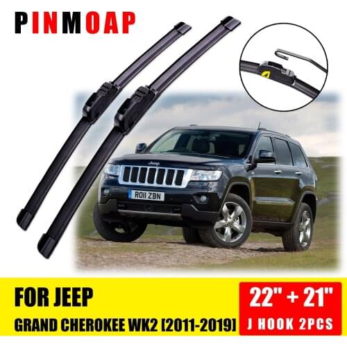 For Jeep Grand Cherokee WK2 2012-2019 Front Windscreen Wiper Blades Brushes Cutter U J Hook Type Car Accessories