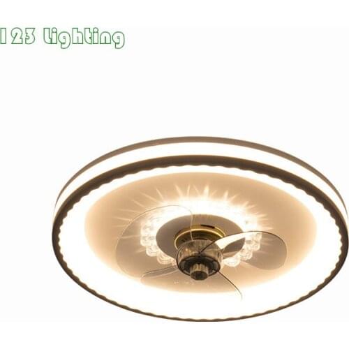 Modern Bedroom LED Ceiling Fans Light Remote Control Three Color Adjust Living Room Lighting Fixtures Wind Speed Adjustable