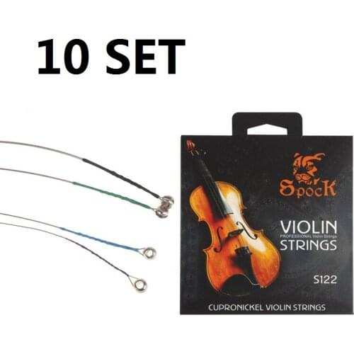 10 SET Spock S122 Nickel Silver Violin Strings fit for 3/4 4/4 Violin Stainless Steel Core Nickel Silver Wound